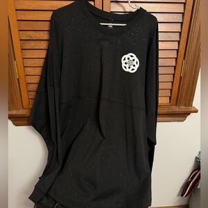Black Long Sleeve Shirt with Sparkle and Emblem